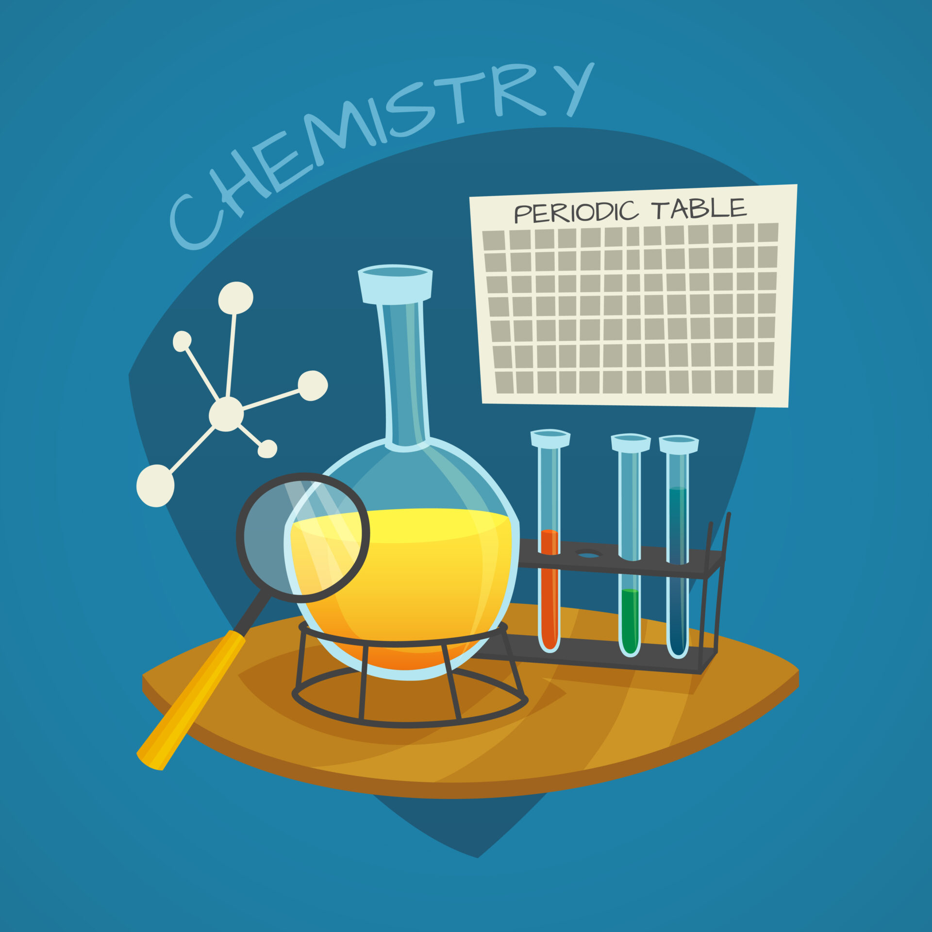 Chemical Laboratory Cartoon Icons Set